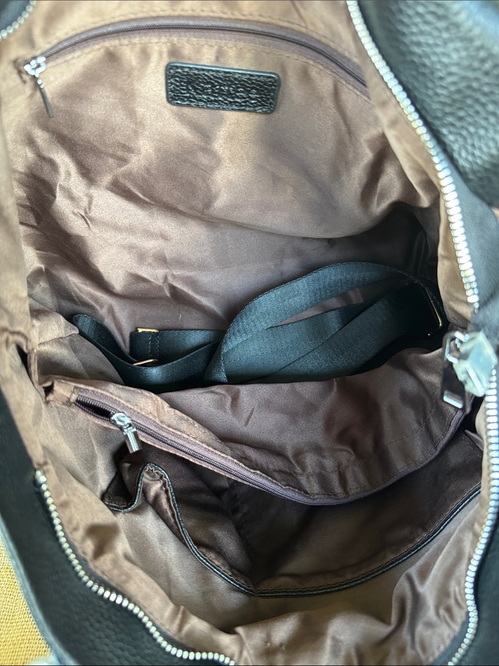 Kattee Classic Black Leather Tote Bag - Black - Picture 8 of 13